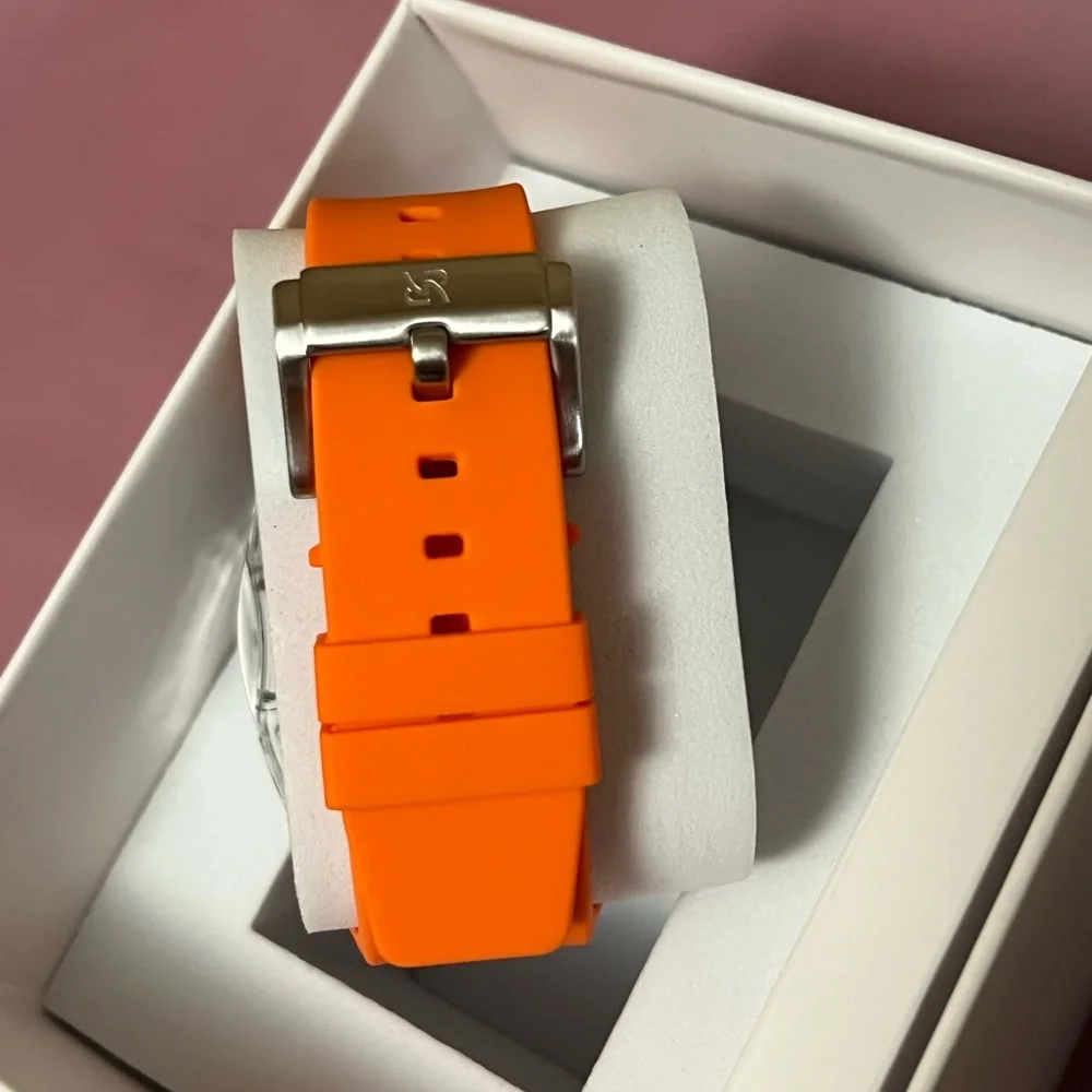 RYUEUYA Translucent Designer Rugged Case Band Apple Watch Ultra 49mm. Orange NEW
